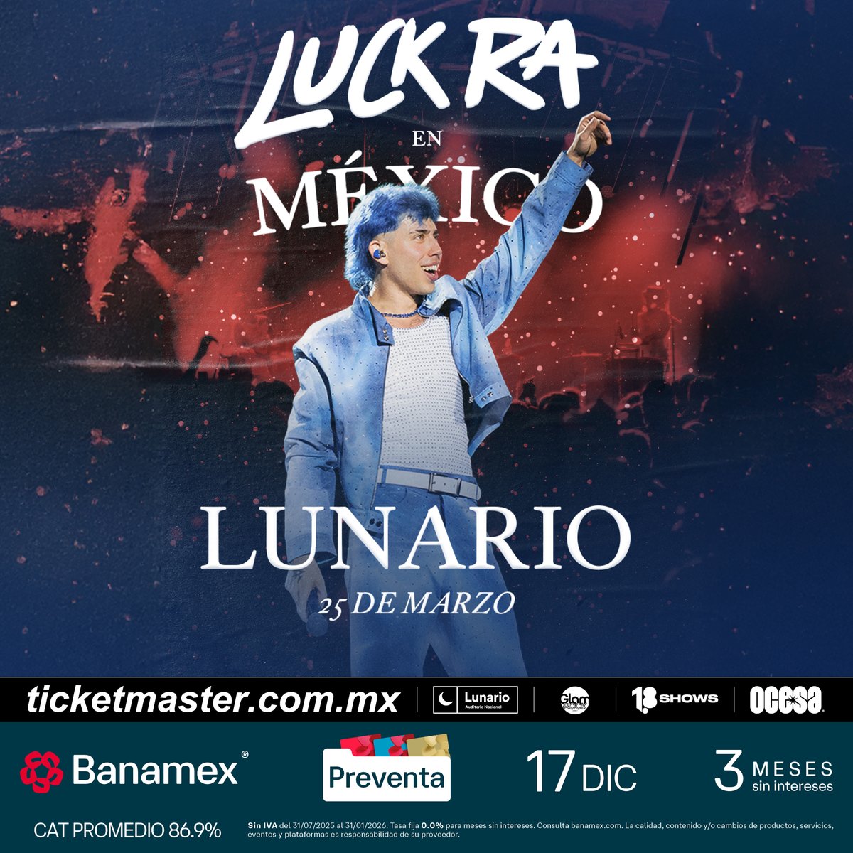 ¡CDMX, SE ARMÓ EL BAILE! 🚨🕺

<a href="/luckraok/">luck ra</a> llega al Lunario este 25 de marzo para poner a todos a gozar. 🇦🇷🔥

🎟️ Boletos a través de <a href="/Ticketmaster_Me/">Ticketmaster México</a> 

¡No te quedes fuera de la fiesta! 🎤✨

#LuckRa