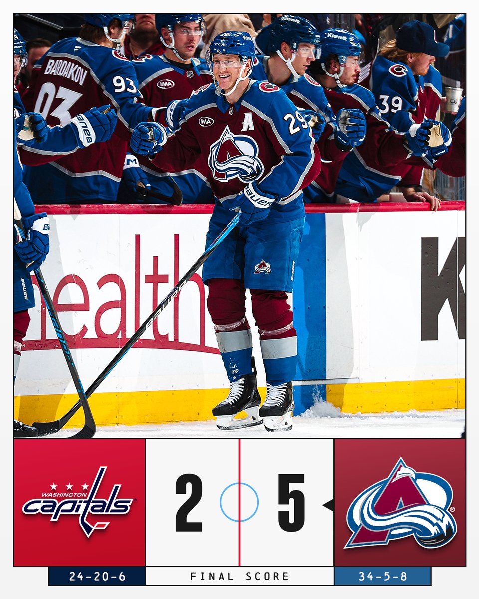 NHL's tweet image. Yet another win for the @Avalanche! 🏔️