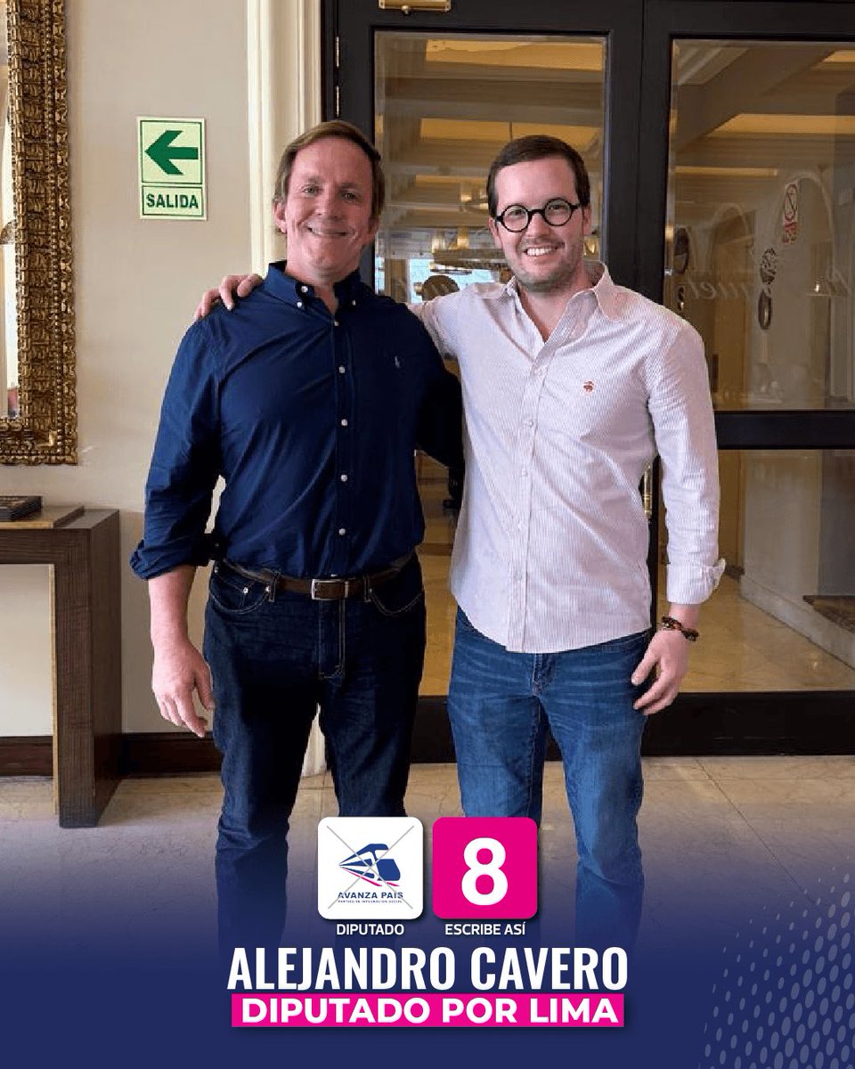 Junto a <a href="/FrancisAllisonO/">Francis Allison</a> y <a href="/jwilliamszapata/">José Williams Zapata</a> avanzamos todos por una Lima más segura, con oportunidades y un futuro prometedor 🇵🇪💪🏻 #Cavero8 #WilliamsPresidente #AvanzaPaís