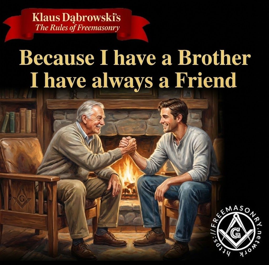 FreemasonryNetw's tweet photo. A powerful reminder of the simple, yet profound strength of our Fraternity.

A Brother is a friend given by our obligation. 🤝✨

#Freemason #MasonicPrinciples #Friendship #BrotherlyLove #FreemasonryNetwork #ArtOfMasonry https://t.co/pBE6281gBV