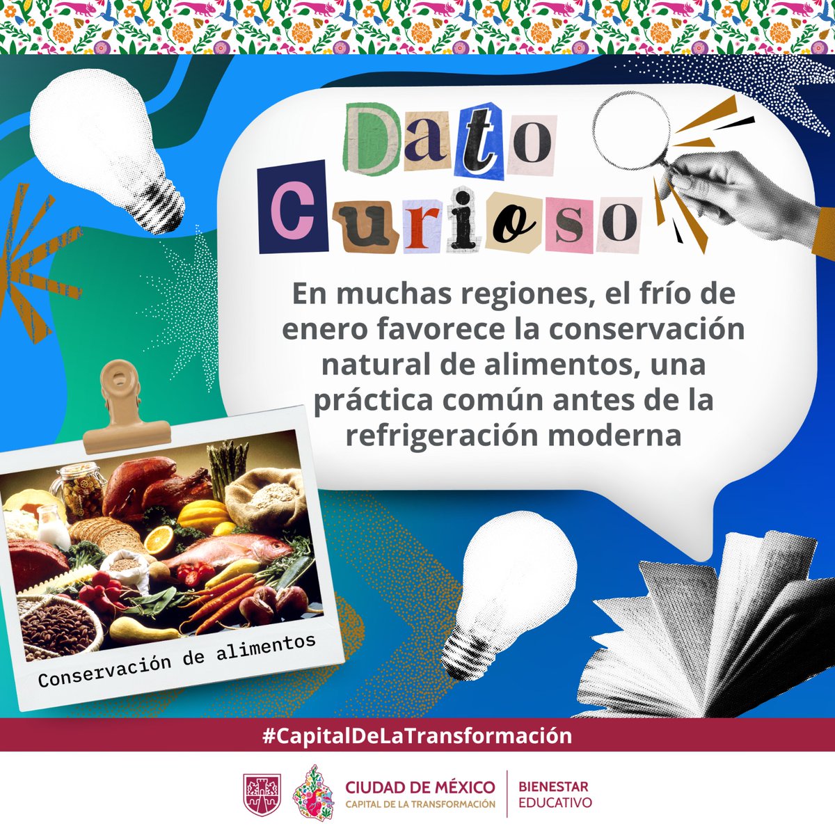 BienestarEdu's tweet image. En el #DatoCurioso de hoy, algunos alimentos se conservan mejor en clima frío.
