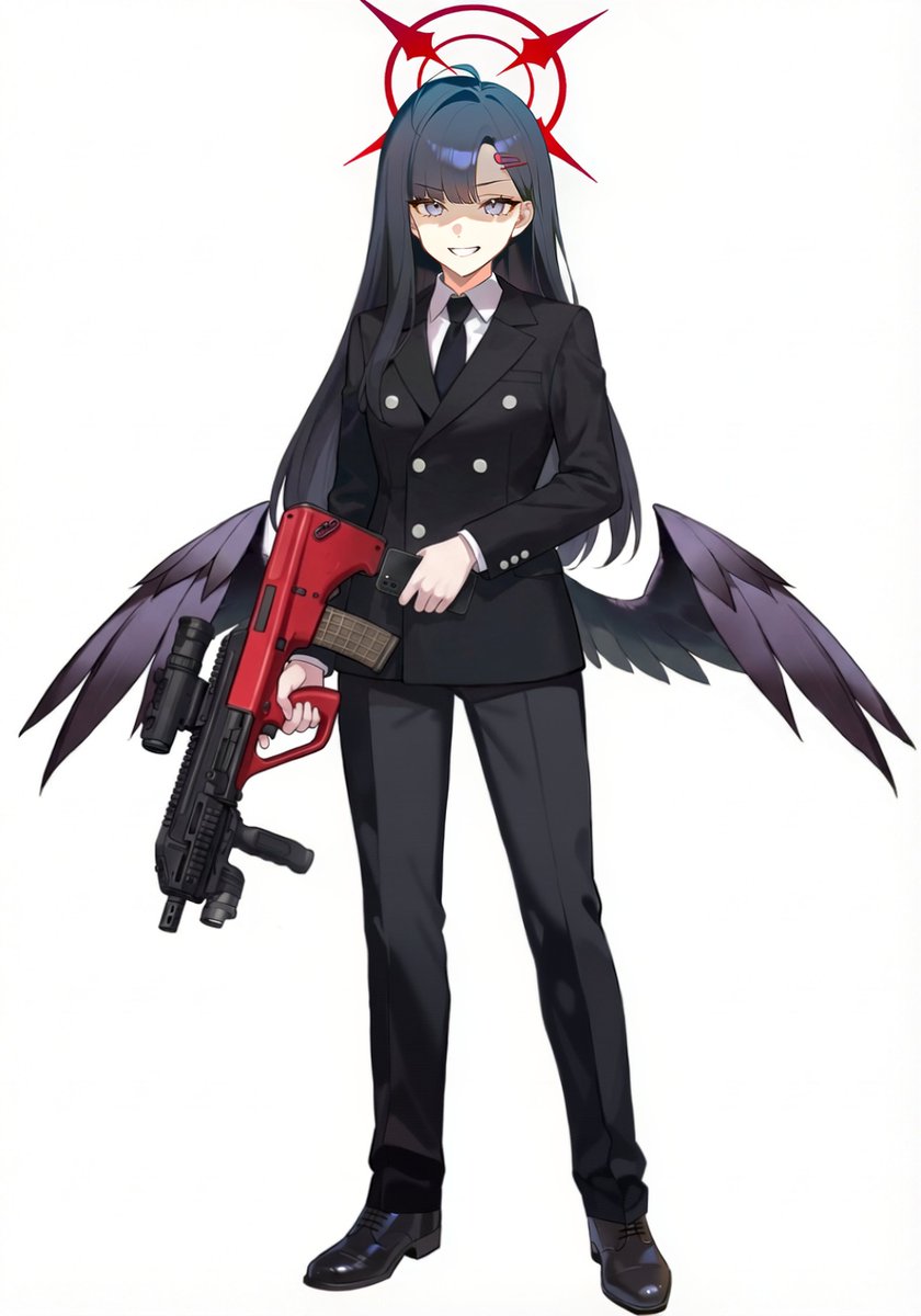 ブルーアーカイブ/blue archive 
臨戦イチカ
AUG A3-CQC/YE NOT GUILTY(汝に罪は無し)
本気で仲介、あるいは交渉に赴く時の、あるいは正面から戦うことを決心した時の服。いつも仲裁がうまくいくとは限らない。

「"仲裁"は終わりっすね、ショータイムっす」

あるいは、正義実現の為の装束である。 