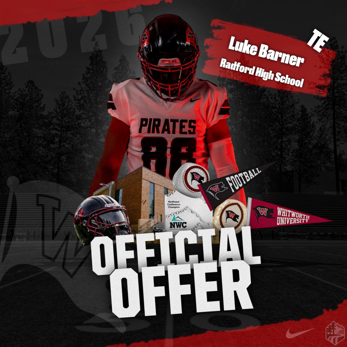 Luke Barner | 2026 TE/WR | 4.3 GPA tweet media