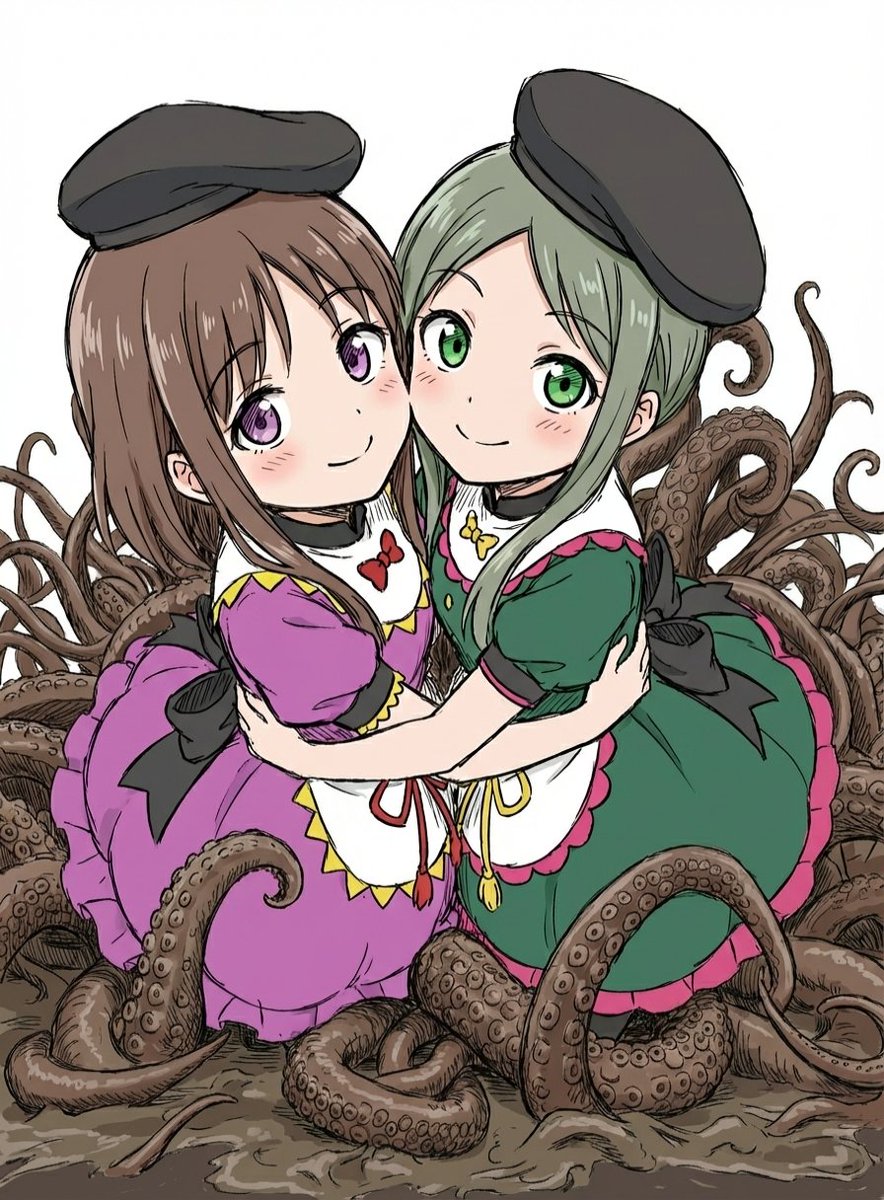 里舞触手。
AI生成。たしか先月くらいにマンガ作ろうとして投げ出してたやつ。 