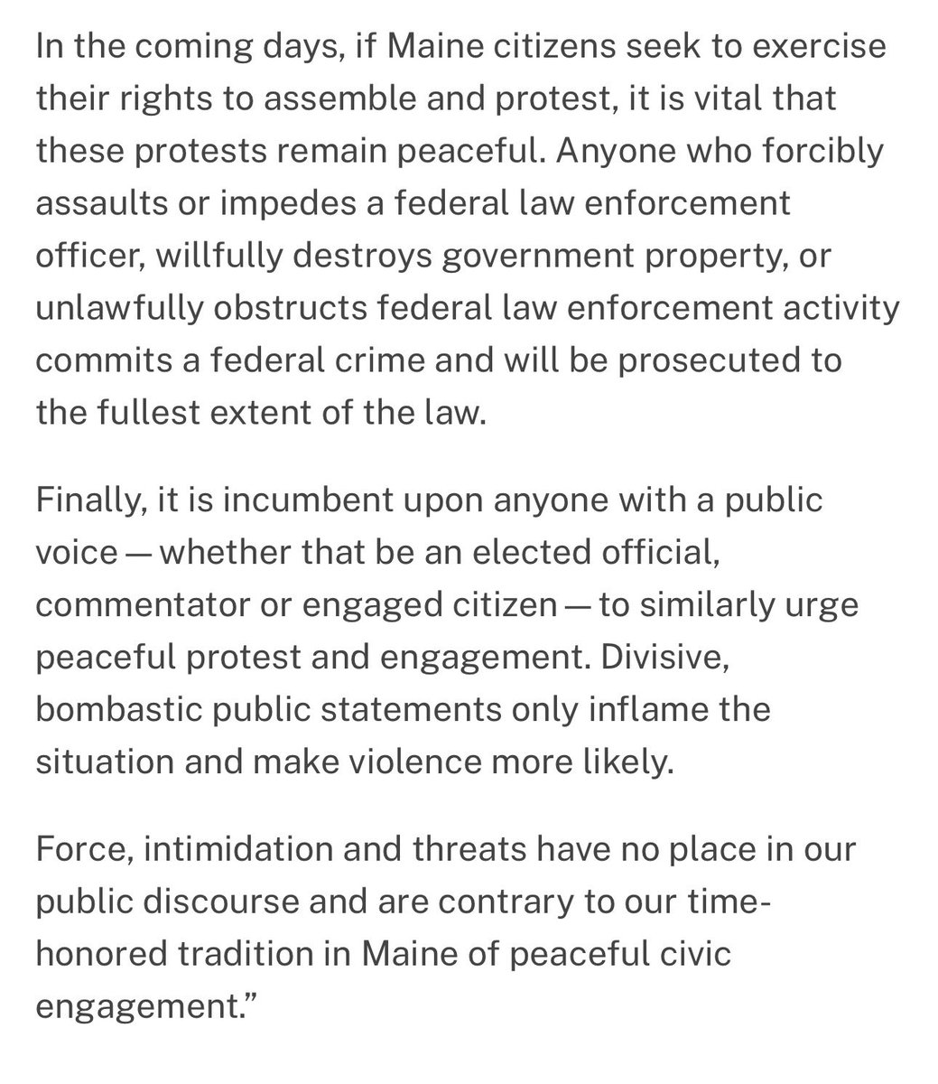 SteveRob's tweet image. U.S. Attorney for Maine warns leftists: FAFO