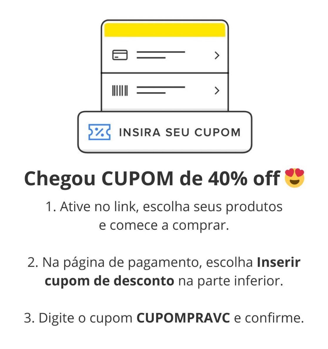 oJrFera's tweet image. CUPOM DO MERCADO LIVRE! 🚨

Utilize o cupom de desconto do Mercado Livre que te dá 40% de desconto!

*Valide no link abaixo, clique em seguir, abra o produto e use o cupom: CUPOMPRAVC

mercadolivre.com/sec/24jrmXQ

**Clique para abrir no app