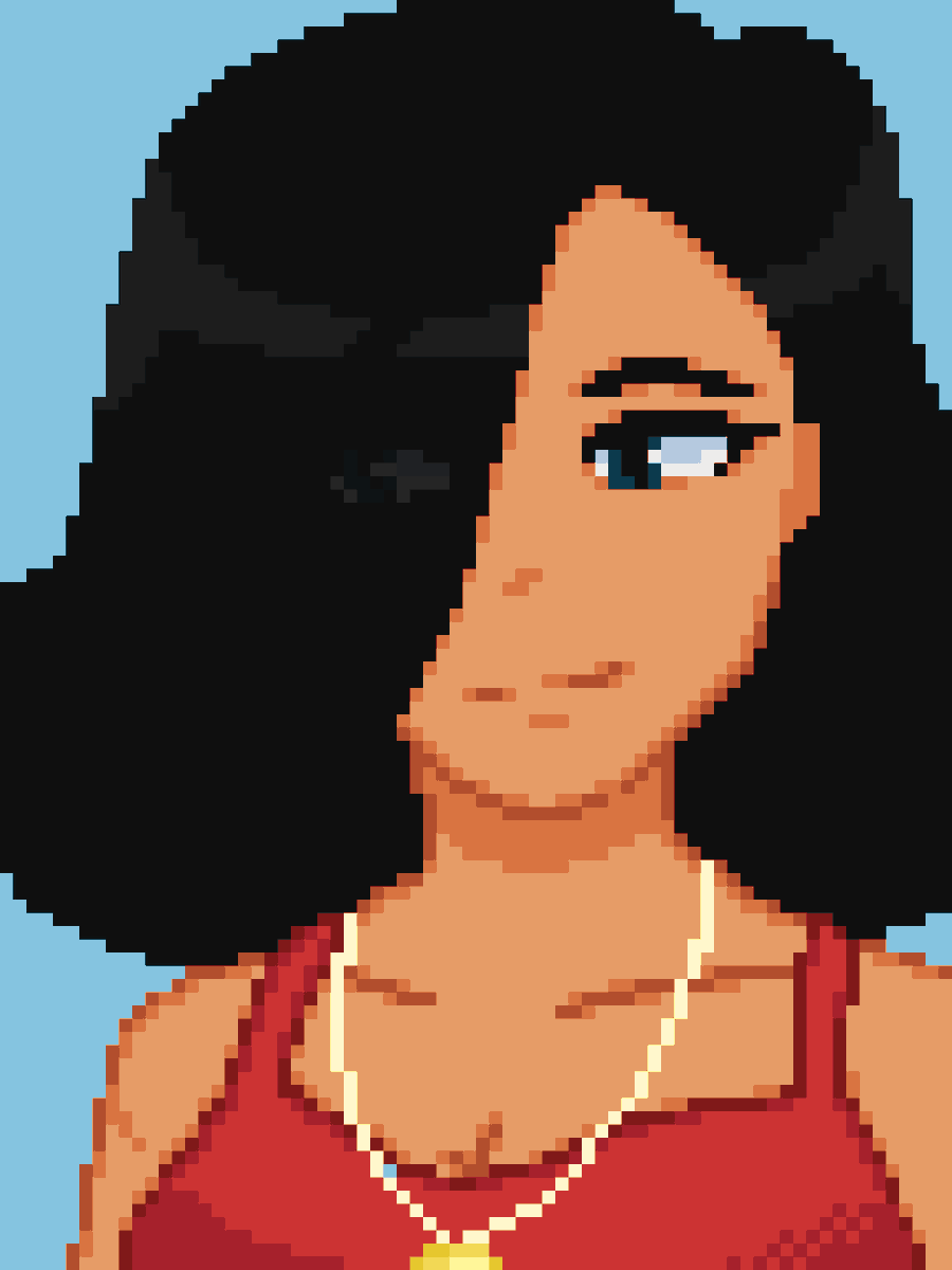 First pixel portrait for my oc this year #pixelart #ドット絵