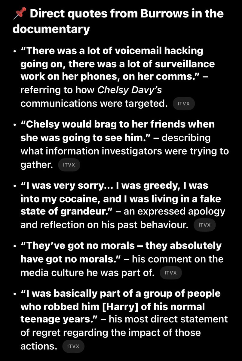 People also forget the BBC documentary The Princes and the Press, where Gavin Burrows made a clear, on-camera admission about his past investigative work and its impact — including what he admitted to doing to #PrinceHarry 

#PrinceHarryVsDailyMail