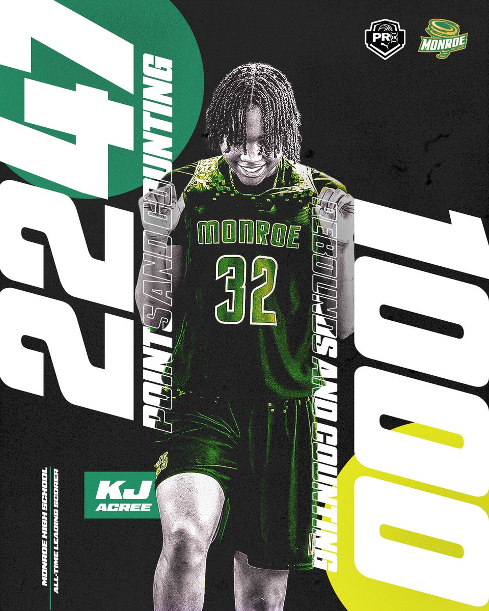 PRO16G's tweet image. Congrats to KJ Acree on breaking the all time scoring record at Monroe High School! 🔥