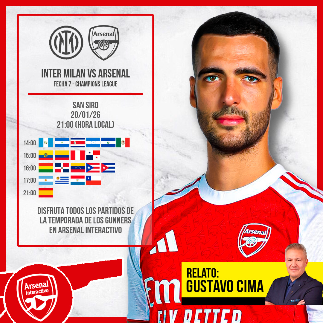 ArsenalInteract's tweet image. #Horarios
La fase inicial de Champions League se acerca a su desenlace y los invitamos a vivir este Inter Milan vs. Arsenal junto al relato del gran @GustavoCima_. Los esperamos.