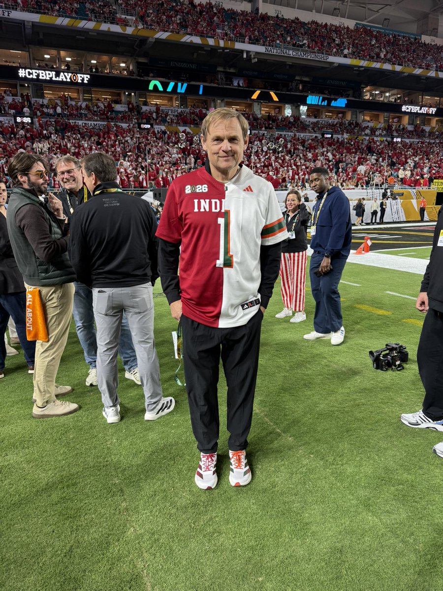 CEO of <a href="/adidas/">adidas</a> Bjørn Gulden rockin for both side’s, as he’s already on knocking Nike out of the CFP this year. 
#NationalChampionship