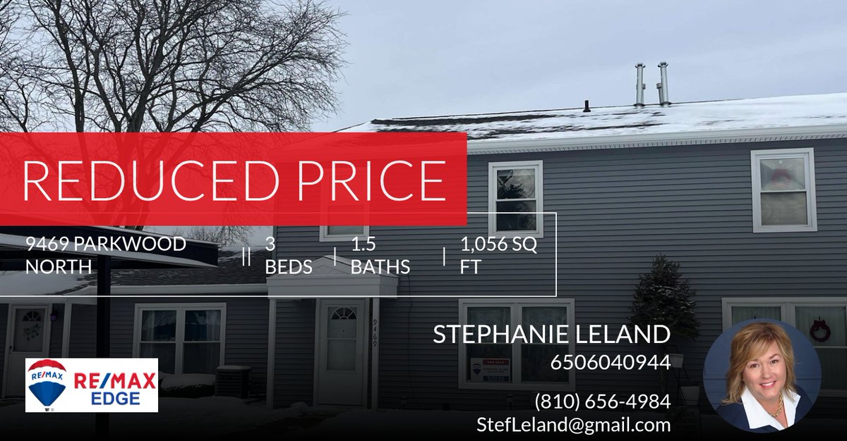 Stefsells's tweet photo. 📍 Reduced Price 📍 This recently reduced home at 9469 Parkwood North in Davison won't last long, so, don't wait to set up a showing! Reach out here or at (810) 656-4984 for more information!

Stephanie Leland
Associate Broker RE/M... https://t.co/3Otjtt7HWT https://t.co/q3K4saVvnN
