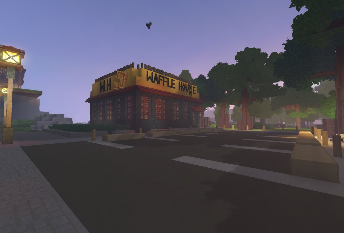 H0wlTWD's tweet photo. First know #Wafflehouse in #Hytale. It was fun experimenting with the creative tools they give us to play around and have fun with. Been a huge supporter of this game since it was first announced. Thank you so much @Simon_Hypixel for saving Hytale. Truly. https://t.co/dDDYoR55g8