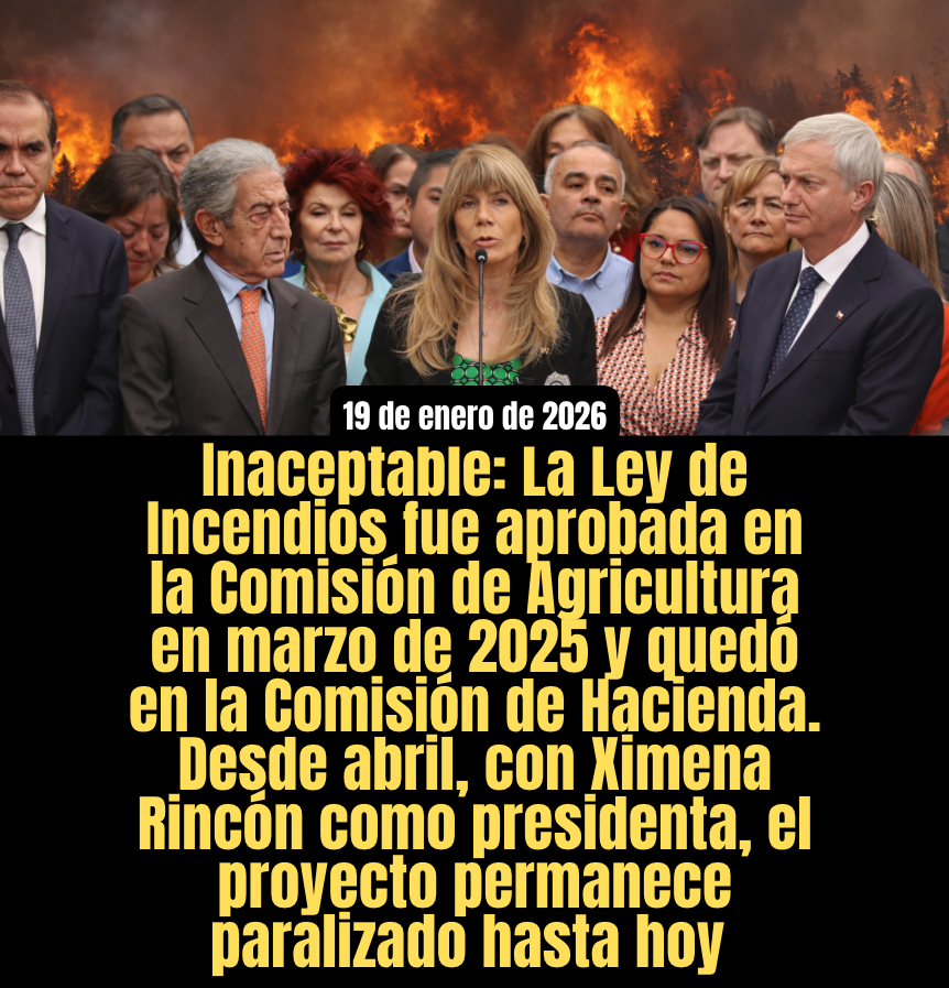 La Ley de Incendios durmiendo 10 meses en el escritorio de Ximena Rincón, sin prioridad. <a href="/ximerincon/">Ximena Rincón</a> #Incendioforestalchile #IncendioForestal #incendio @ximenarin #ChileBajoAtaqueTerrorista