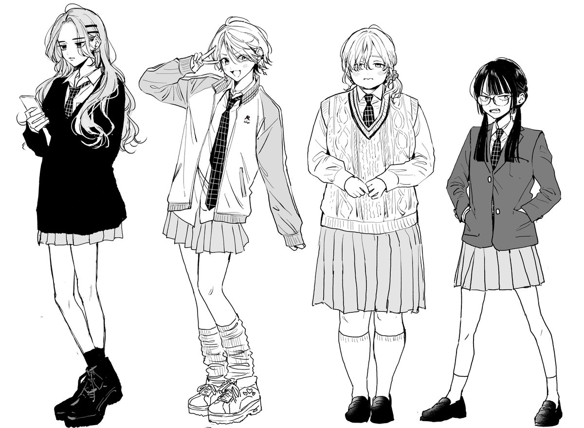 YureikoS's tweet photo. 女子高生たち
←陽←　→陰→ https://t.co/n6zFDbFhUa