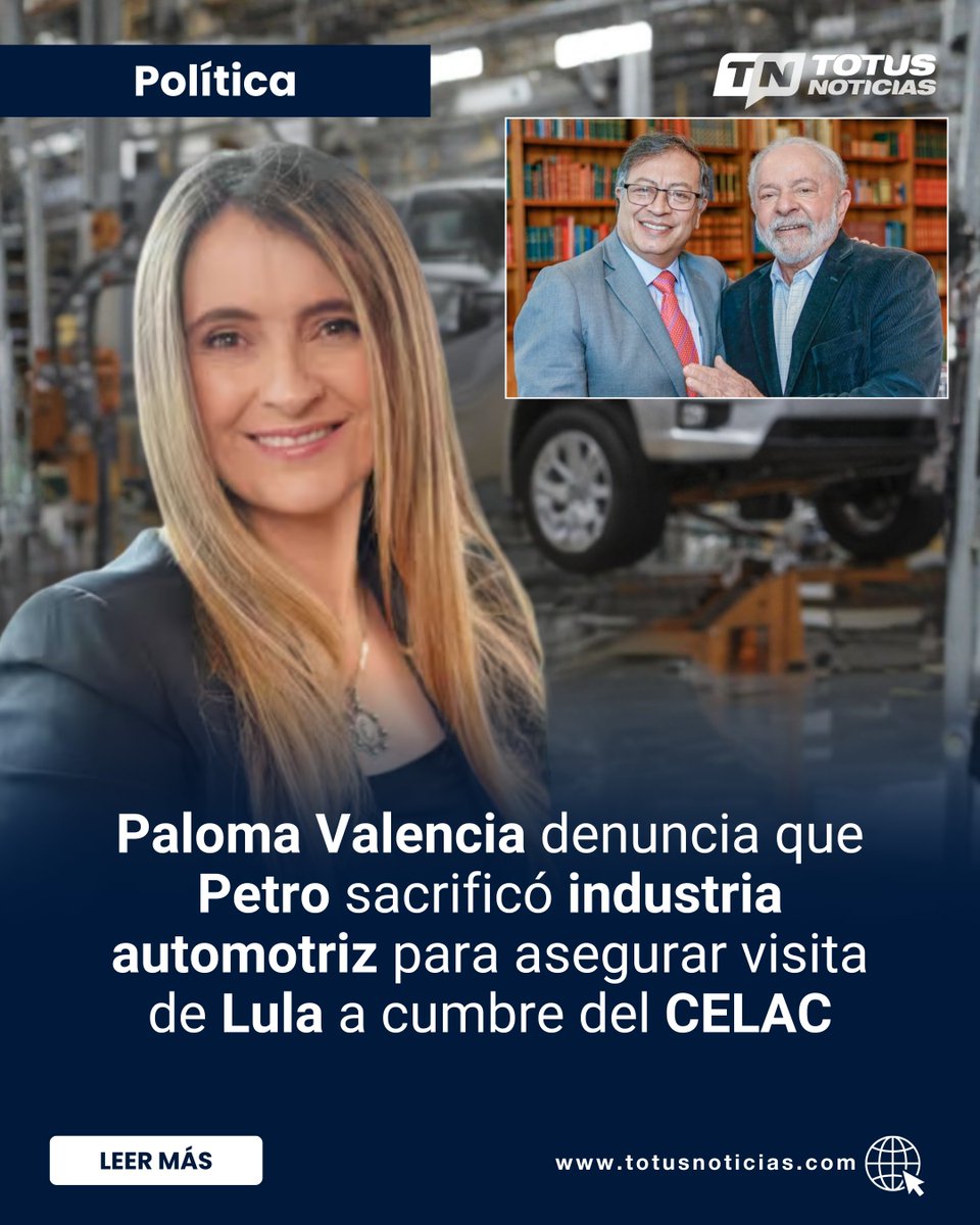 #Política | Paloma Valencia, lanzó este lunes una grave denuncia contra el Gobierno Nacional, asegurando que la administración del presidente Gustavo Petro reactivó un acuerdo comercial perjudicial para el país.

totusnoticias.com/paloma-valenci…