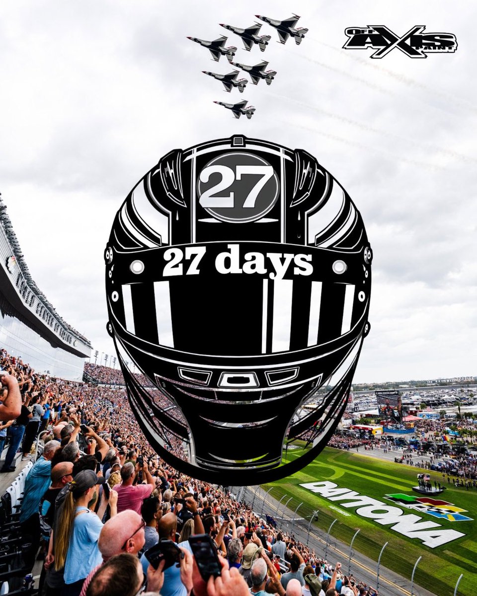 OffAxisPaint's tweet image. Countdown to Daytona is on. 27 Days until the #Daytona500 🏁

#TeamOffAxis