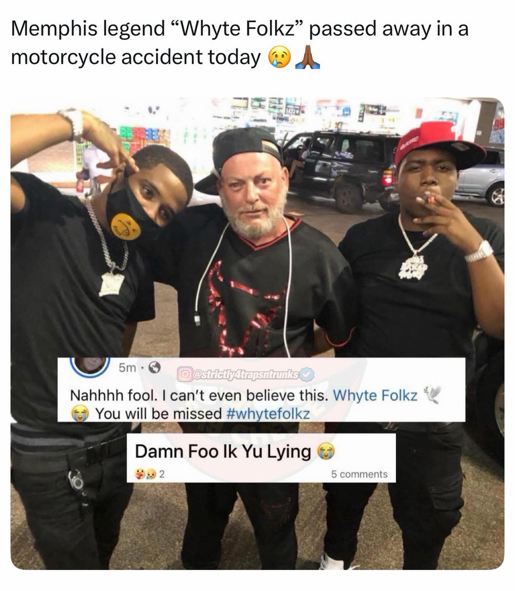 Rest in peace to the Memphis legend Whyte Folkz 🕊️🙏🏽 Gone too