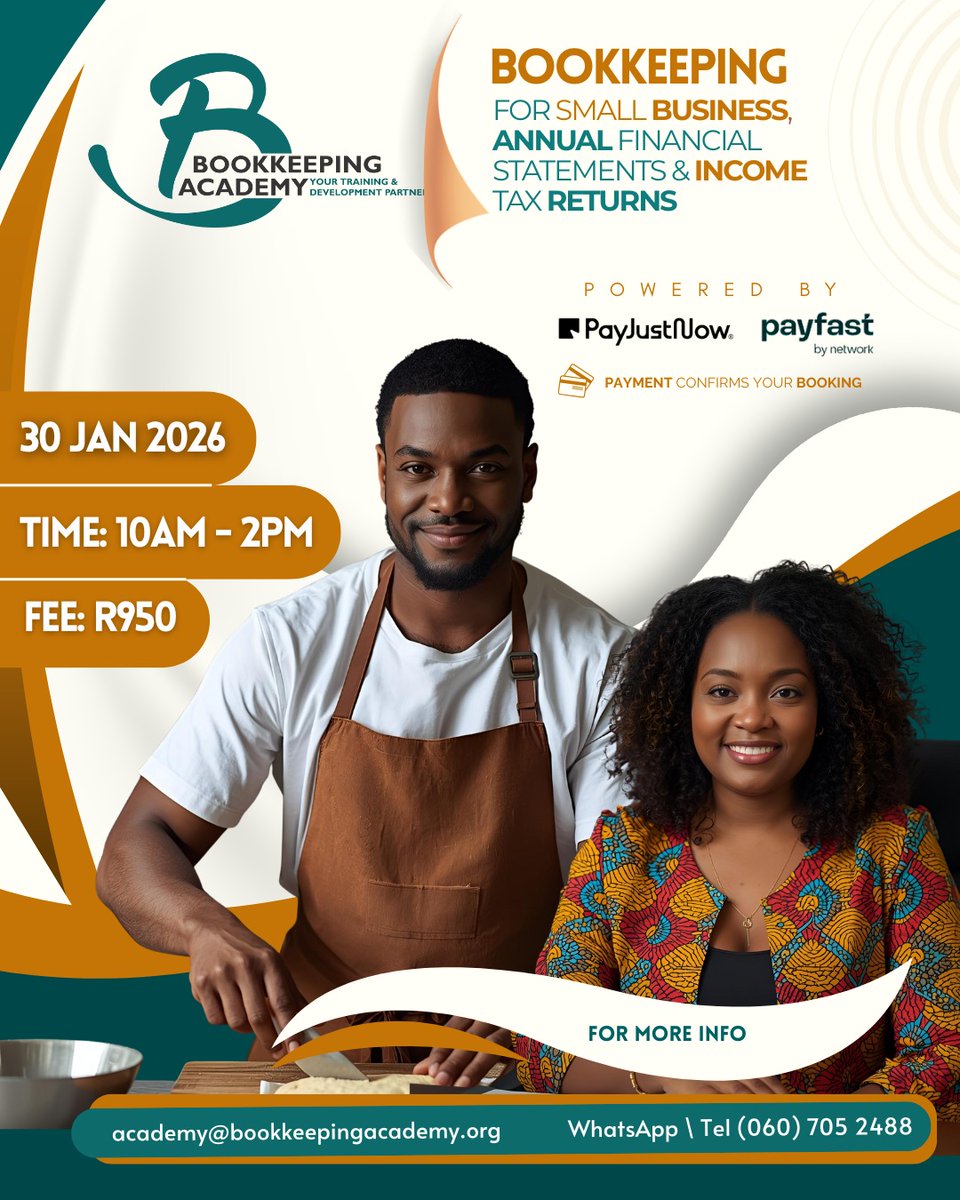 #Ad
🟩BOOKKEEPING 
ACADEMY🎓▫️

⚜️BOOKKEEPING for SMALL BUSINESS, ANNUAL FINANCIAL STATEMENTS &amp; INCOME TAX RETURNS📝▫️

❇️COURSE OBJECTIVES: 
To EQUIP students with the VAST KNOWLEDGE and PROCESSES of RECORD KEEPING of DAILY TRANSACTIONS 📝 in our BUSINESSES, to PREPARING the