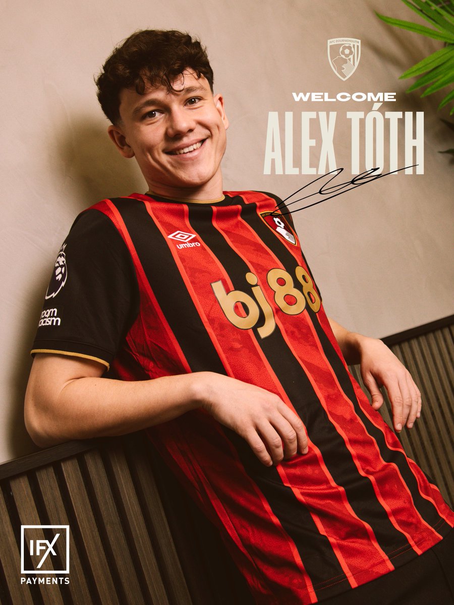 afcbournemouth's tweet image. Alex Tóth has completed his move to AFC Bournemouth 🍒👊