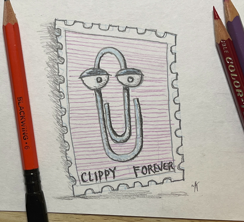 kevanjatt's tweet image. Clippy Forever stamp. Possible??