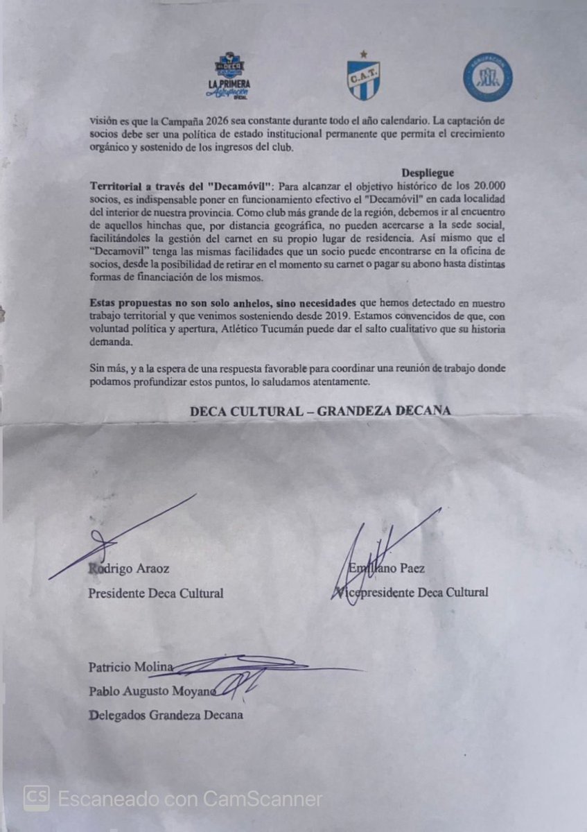 GrandezaDecana's tweet photo. Los socios firmantes, Pablo Moyano y Patricio Molina, presentaron la nota en mesa de entrada, quedando a la espera de una respuesta de la Comisión Directiva.

Anhelamos un club donde el socio tenga un lugar primordial y con facilidades para sumarse a la familia Decana. https://t.co/C56orsE2Ie
