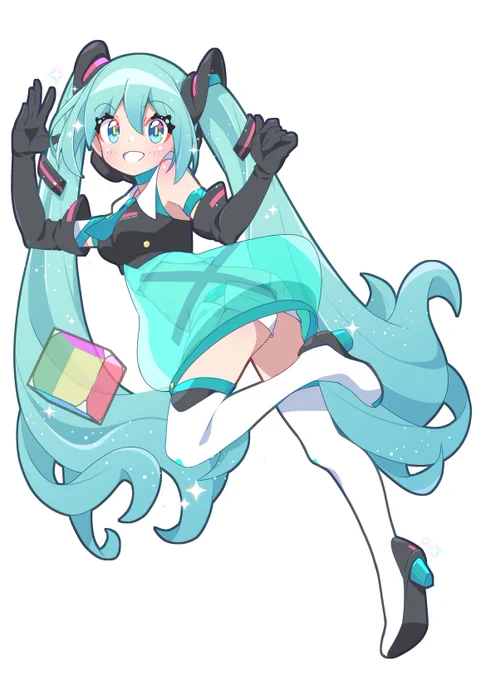 マジカルミライ2016 α-1 LEN[A-7]先生デザインのライブ衣装。 透明な蛍光グリーンスカートが最高に目立つ #初音ミク #マジカルミライ2016