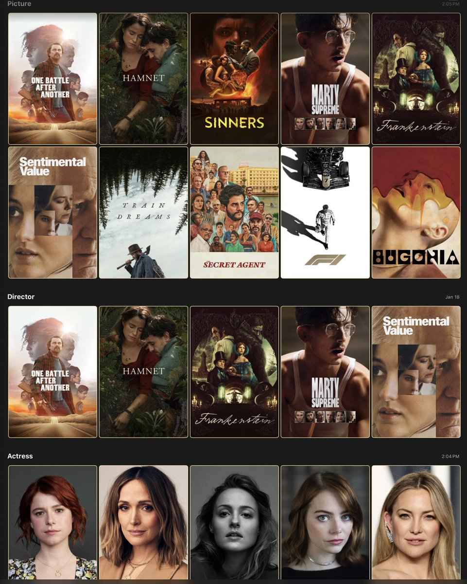 ZeddyFilms's tweet image. [THREAD] 

Final #Oscars2026 Nominations Predictions: 

#Oscars #FilmTwitter 

*puts down phone*