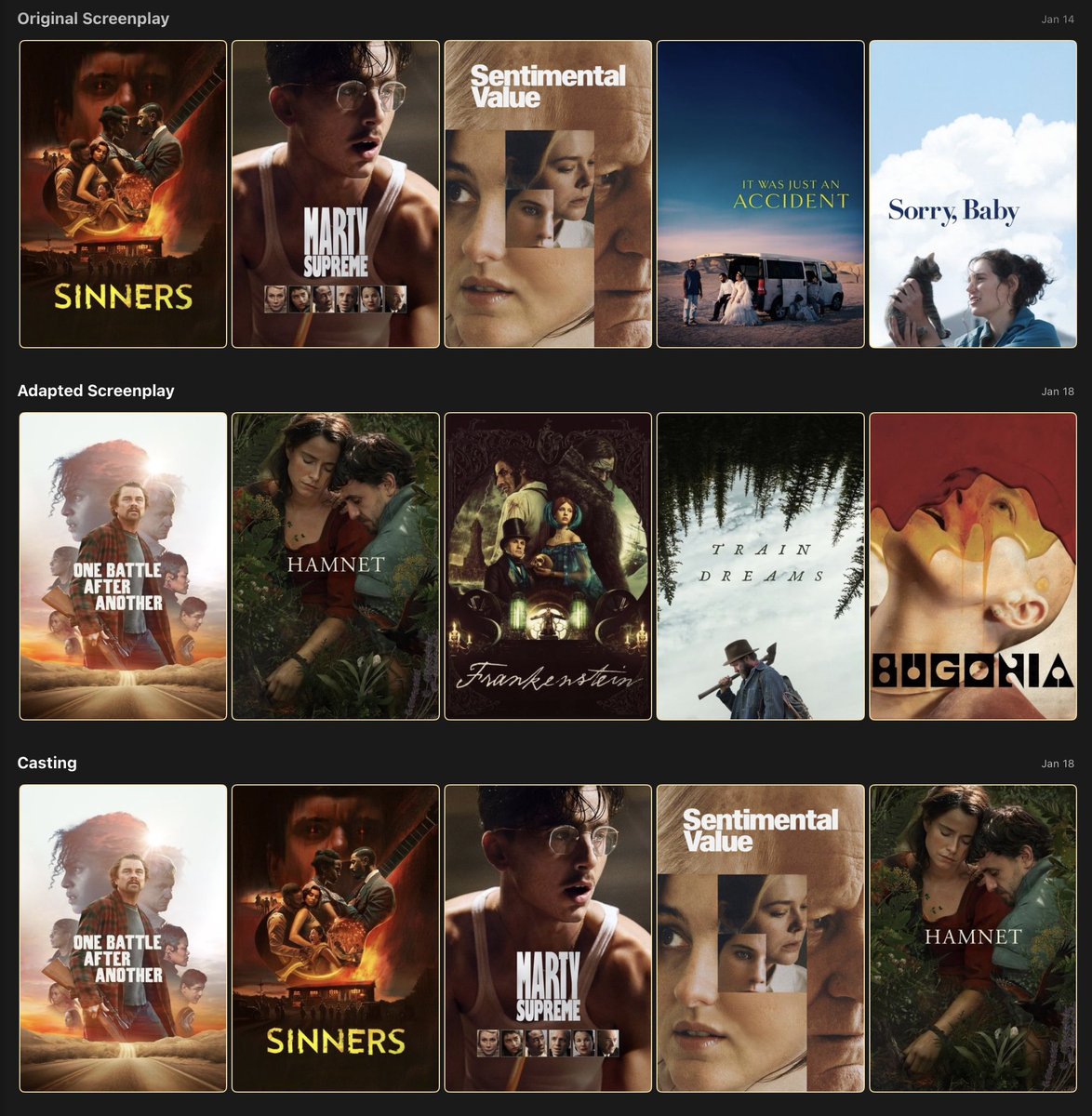 ZeddyFilms's tweet image. [THREAD] 

Final #Oscars2026 Nominations Predictions: 

#Oscars #FilmTwitter 

*puts down phone*