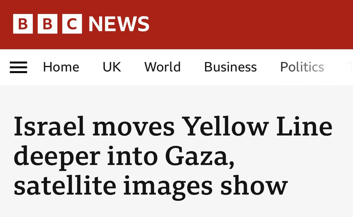 AssalRad's tweet image. “Moves Yellow Line”

That’s their way of saying occupies more land, violates ceasefire, and arbitrarily uses to kill more Palestinians.
