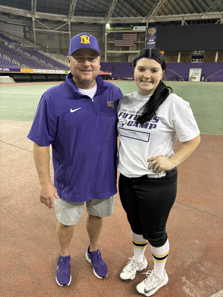 addythompson09's tweet photo. A big thank you to all the coaches and players at the @UNISoftball camp yesterday. I really enjoyed spending my day at UNI and learning about this awesome program!
@CoachMWright3 @KAlstott @OJadams01 https://t.co/ckBmcc5hJA