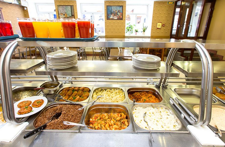 ripplebrain's tweet image. What we actually need is the "stolovaya," a relic of the Soviet system. It's a utilitarian cafeteria that serves home made style food like soups, salads, dumplings, lightly sweet fruit drinks, etc. They're very cheap and they're everywhere.