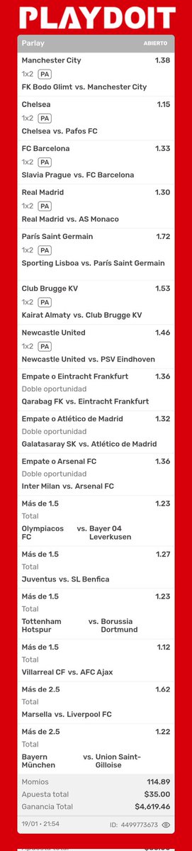 LiveBettingPick's tweet photo. Acabo de hacer una apuesta en Playdoit! haz una parecida a la mía en un solo clic.
https://t.co/zxF2DJL981 https://t.co/tpS1NDwqaH
