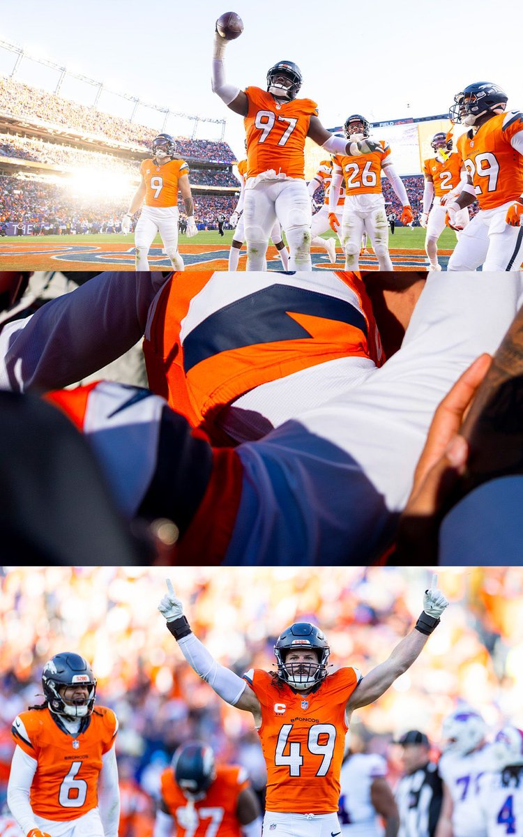 Broncos's tweet photo. Climbing as one. 

AFC Championship up next. https://t.co/3vADEIo2HP