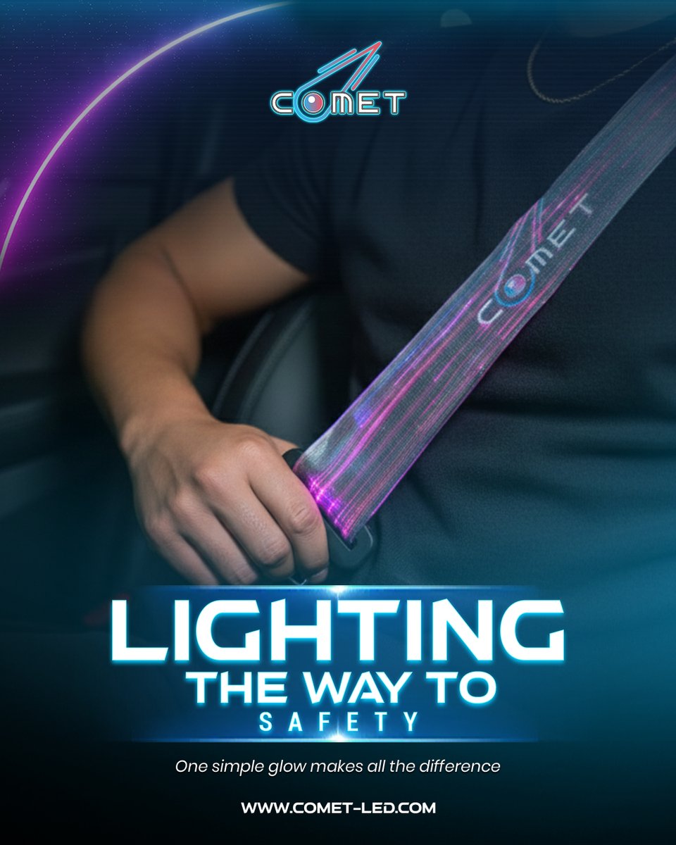 CometLEDusa's tweet image. One simple glow makes all the difference. See how COMET’s LED Seatbelt transforms nighttime buckle-ups into a smooth, stress-free experience.
#CarTechVideo #COMETLED #SmartDriving #AutoLife #SafetyFirst