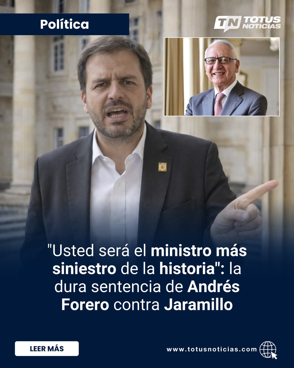 #Política | Andrés Forero, Representante a la Cámara y actual cabeza de lista al Senado por el Centro Democrático, emitió un fuerte pronunciamiento a través de sus redes sociales.

totusnoticias.com/usted-sera-el-…