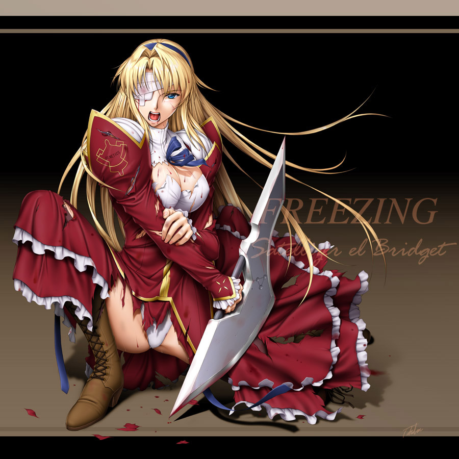 #武器持った女の子
昔描いた版権物シリ～ズ四天王。🥳
武器を持って戦う女性はかっこいいですよね～。☺️
かっこいいポーズで描けるので絵を描くのも楽しいです。
何で皆服が破れたり着てなかったりするの?😶😟… 