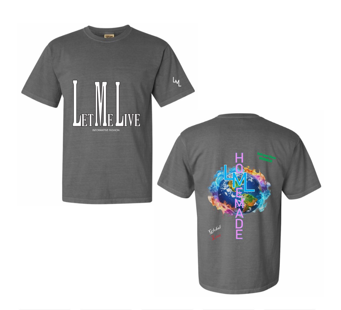LetMeLiveCo's tweet photo. Oversized LET ME LIVE T-Shirt

Shop with us at https://t.co/Af9CQ6ylz2

LET ME LIVE Oversized design FRONT
•Back Option 1: LET ME LIVE "World" &amp; Global Love design
•Back Option 2: LML HOMEMADE design

10% of sales from this item will be donated to various causes. https://t.co/N0NhiT9PeN