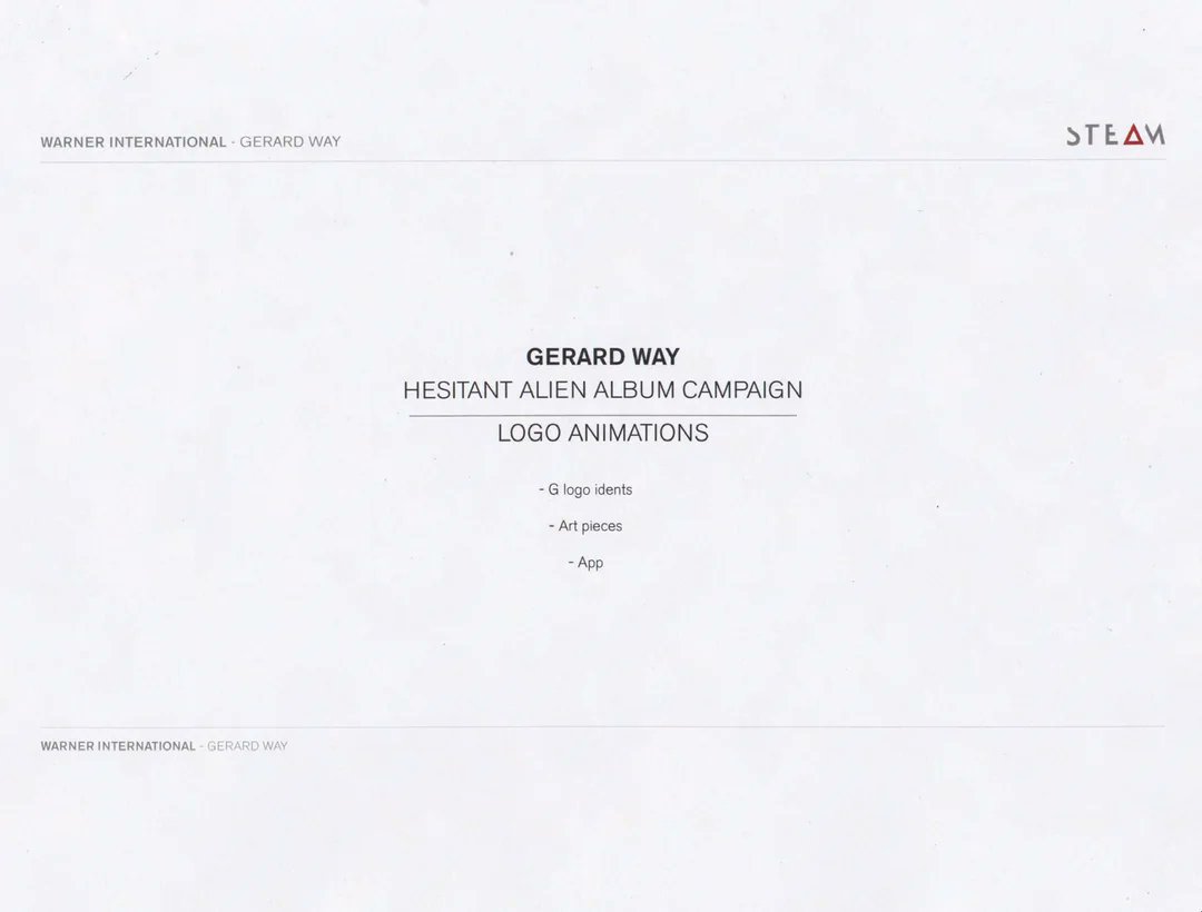 hesialienhourly's tweet image. okay okay im not gonna gatekeep anymore heres gerards pitch to warners for hesitant alien . it was posted by ReasonableRadish5791 on reddit a few years back, they have posted a handful of mcr leaks before and i guess warner had a large leak and this must have been apart of it