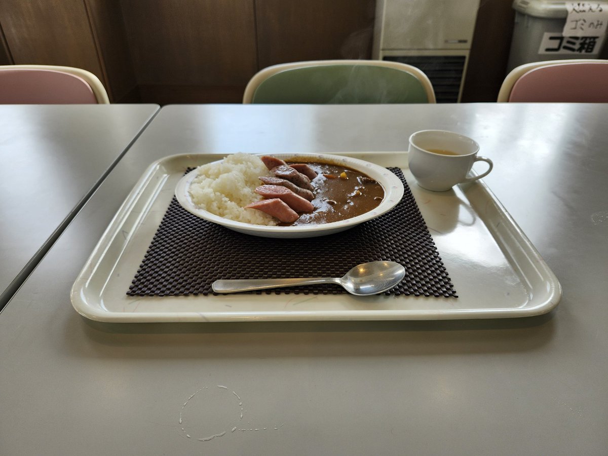 pokeLED's tweet image. 流葉スキー場で、約15年ぶりくらいにスキーをした。
勘をとりもどすために初級コース滑ってたら1日終わった。楽しかった～
これは頂上の食堂で食べたカレー。