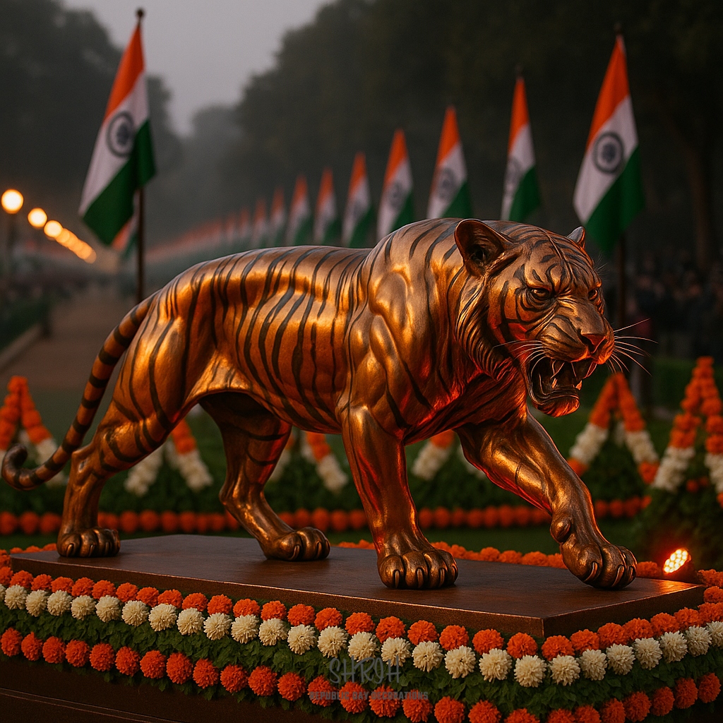 ShrihFESTIVALS's tweet photo. 🇮🇳 Indian Tiger sculpture symbolising strength this Republic Day 🐅 Sculptures, stages &amp; décor by Shrih
📞9137991407 🌐https://t.co/W8cMtHeKKx
#RepublicDay2026 #Govt #Schools #Corporates https://t.co/PdiTCCZvux