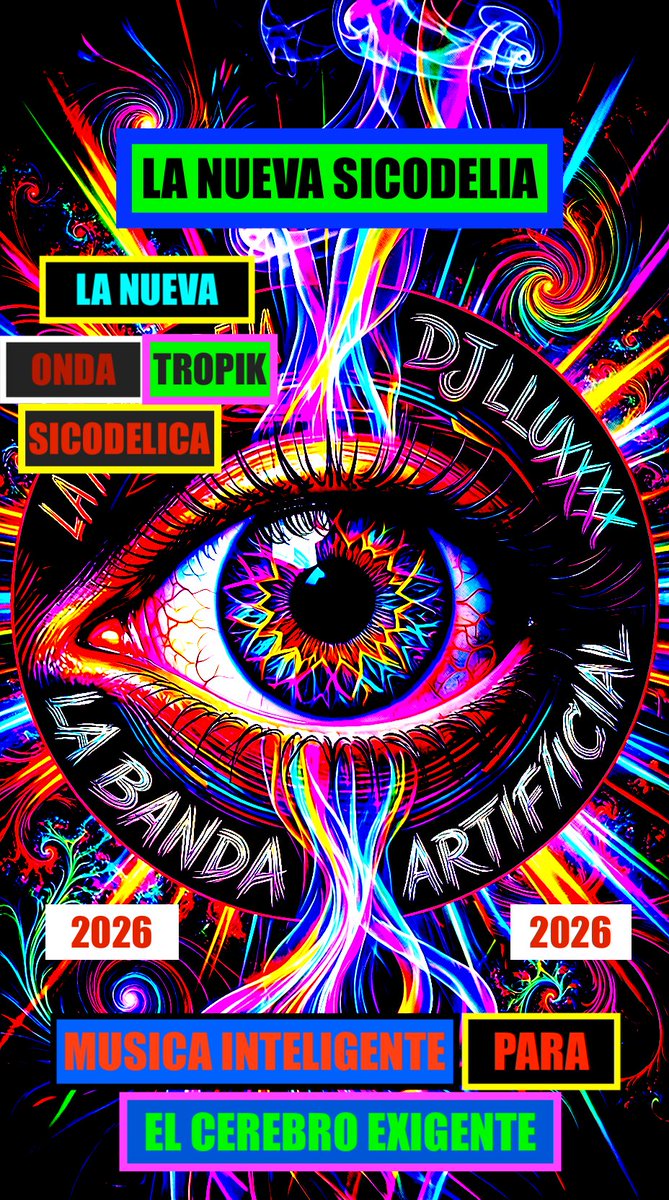 "LA NUEVA SICODELIA"
PARA TI QUE ANDAS BUSCANDO LA DIFERENCIA,
DJ LUXXX Y LA BANDA ARTIFICIAL,
MUSICA INTELIGENTE,
PARA EL CERBRO EXIGENTE,
SONIDO APOKALITZIN,
MEXICO-TENOCHTITLAN 
2026