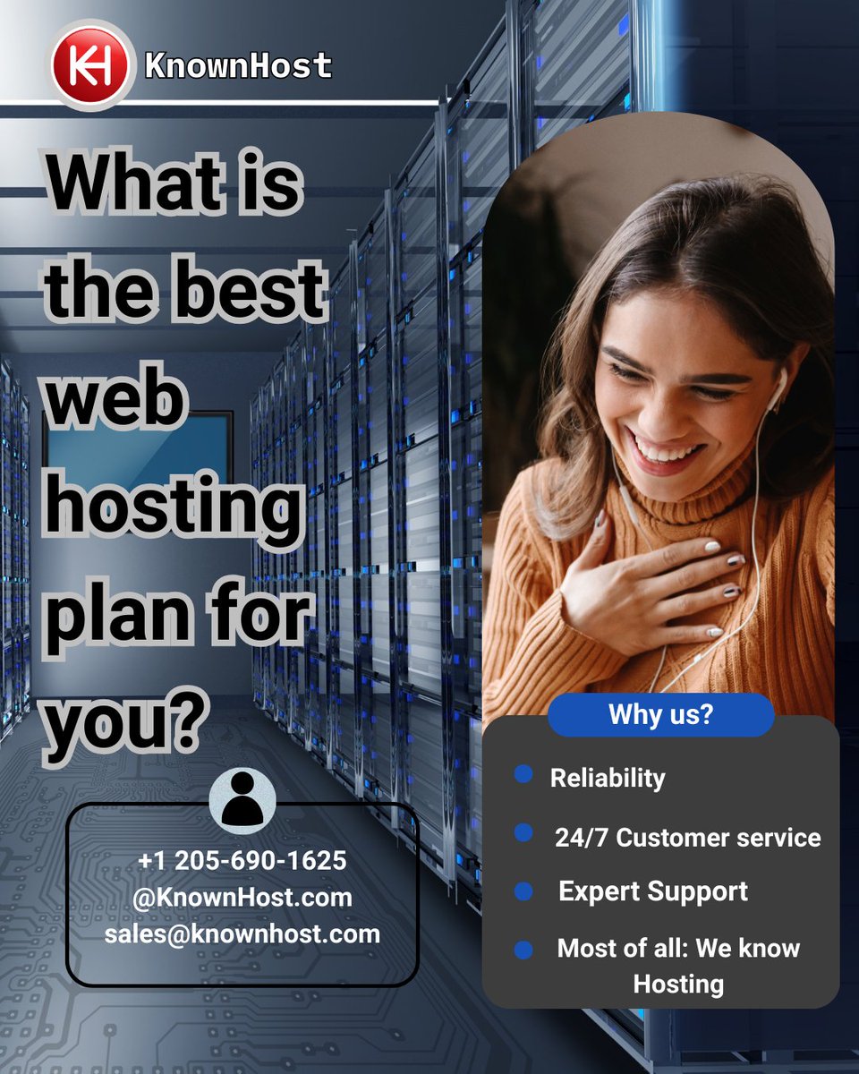 Are you looking for the best plan that will fit your needs? Contact us today! You can call +1-205-690-1625, or email us at sales@knownhost.com. 

zurl.co/qGeNS