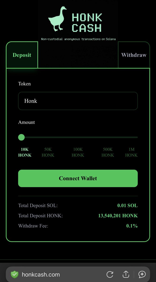 <a href="/molusol/">molu</a> <a href="/solana/">Solana</a> <a href="/ZeusNetworkHQ/">Zeus Network</a> <a href="/RemoraMarkets/">Remora Markets</a> <a href="/PlenaFinance/">Plena Finance</a> <a href="/AgriDexPlatform/">AgriDex</a> <a href="/Collector_Crypt/">Collector Crypt</a> <a href="/PreStocks/">PreStocks</a> <a href="/theprivacycash/">Privacy Cash</a> <a href="/bulktrade/">BULK</a> Choose TRUE privacy mixer with no backdoors!

Honkcash.com

Immutable contract! 

$Honk first privacy meme!