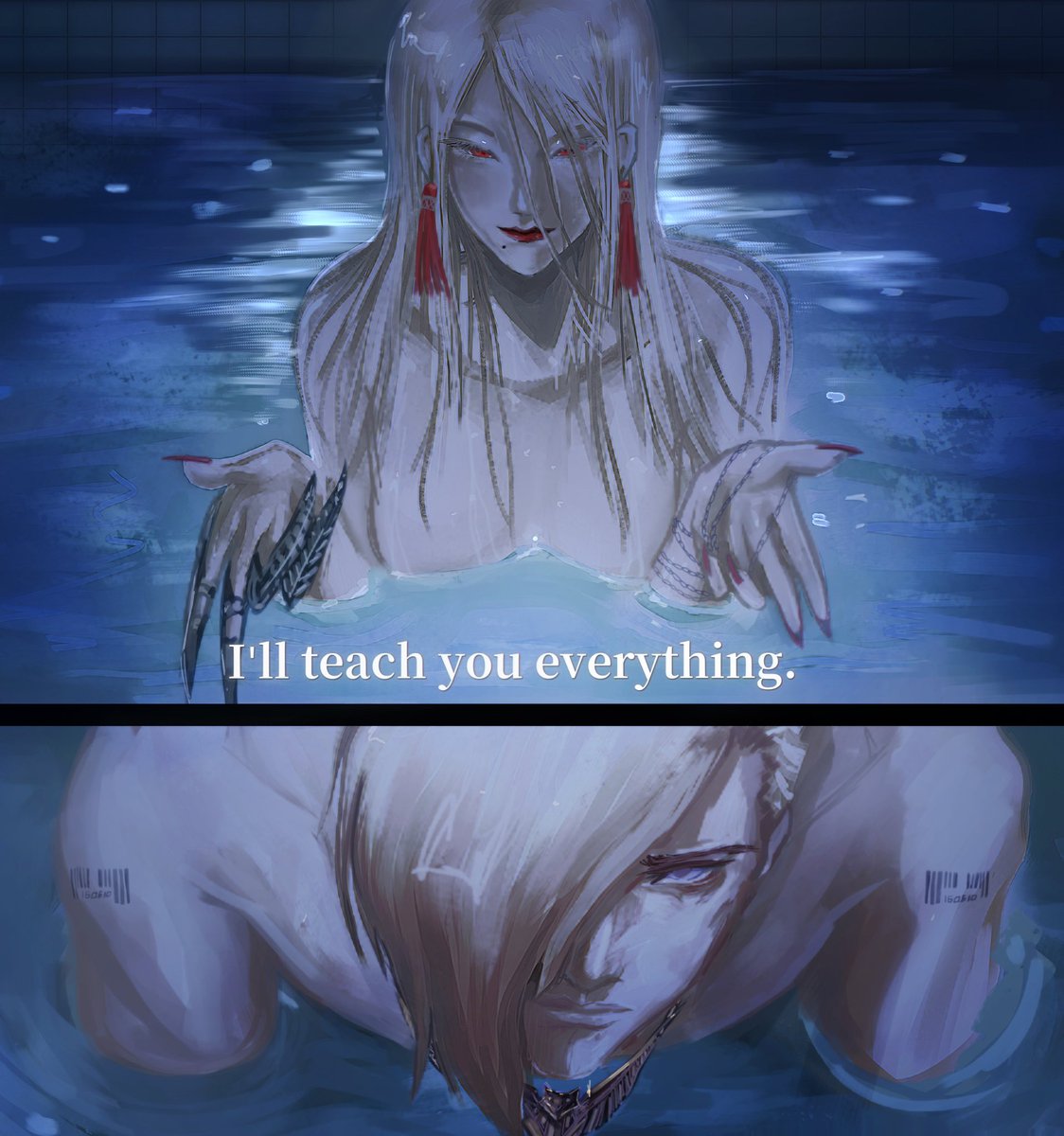 ememz666's tweet image. c: ecotenshi  

i commd this piece of A.K.I. and Ed as the pool scene from the csm movie....so tender i love it...

they dont have twt so im posting this here🥹🥹🥹