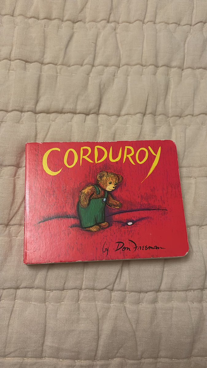 wlaufer720's tweet photo. Storytime: Corduroy

A tale of longing and belonging. Corduroy searches for the missing button to make himself worthy, and finds a friend who loves him unconditionally. A classic.

Score: 8/10 https://t.co/XUlVo74tdF