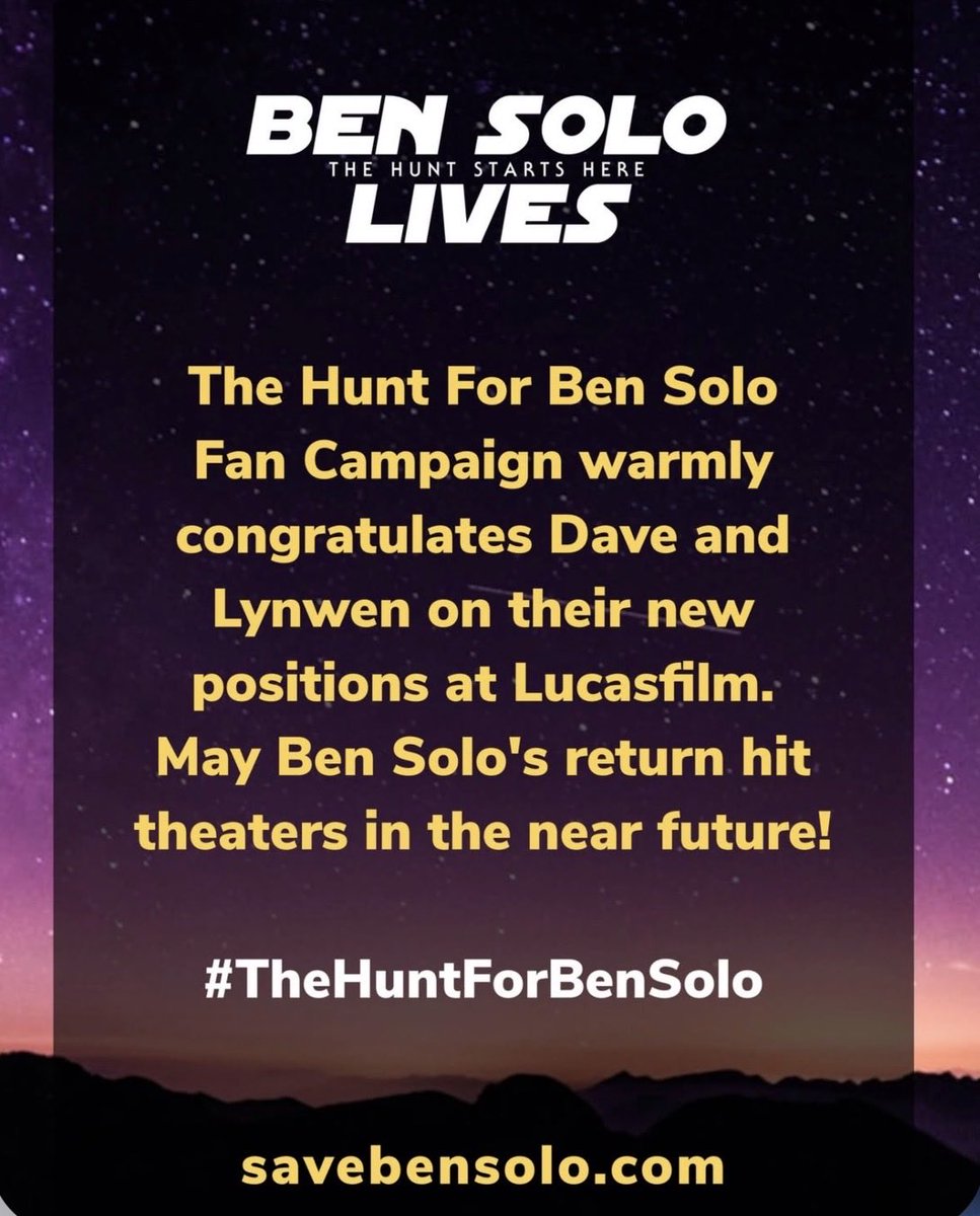 TheHuntForBen's tweet image. A Statement: @Lucasfilm #TheHuntForBenSolo