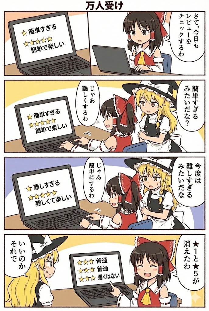 万人受けを狙った結果。 