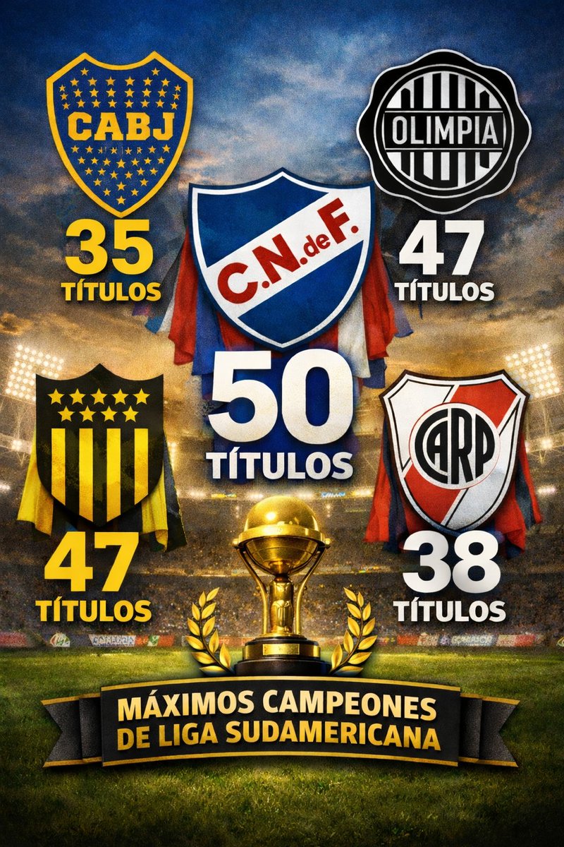 SanRochet1899's tweet photo. Los maximos campeónes de las ligas de sudamerica https://t.co/KITrd2mb5C