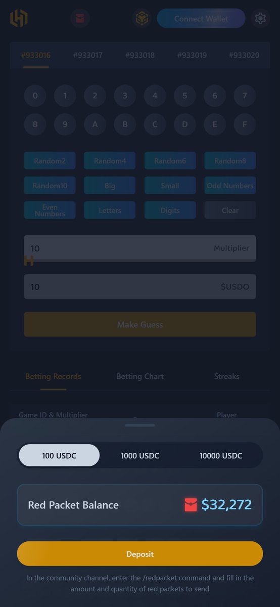 🧧 HashGame Labs Red Packet System is Live!

Recharge $USDC on the website with one click,
then use /redpacket in any Discord channel to instantly send red packets to the community.

Recipients can claim with one click,
and the system automatically transfers the $USDC to their